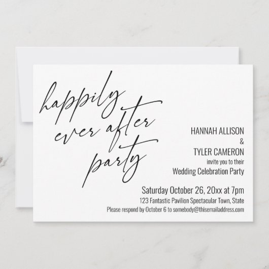 Invitation Réception de mariage fête moderne de conte de fées (Devant)