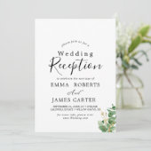 Invitation Réception de mariage Feuillage aéré et feuille d'o (Debout devant)