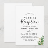Invitation Réception de mariage Feuillage aéré et feuille d'o (Devant / Derrière)
