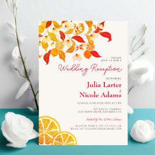 Invitation Réception de mariage Feuillage Citronné Frais