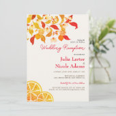 Invitation Réception de mariage Feuillage Citronné Frais (Debout devant)