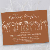 Invitation Réception de mariage fleur sauvage brûlée Orange F