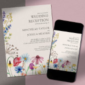 Invitation Réception De Mariage fleur sauvage Uniquement Pays
