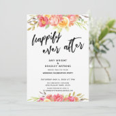 Invitation Réception de mariage fleuri lumineux pour toujours (Debout devant)