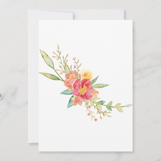 Invitation Réception de mariage fleuri lumineux pour toujours (Dos)