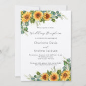 Invitation Réception de mariage fleurie de Sunflowers eucalyp (Devant)