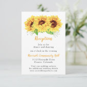 Invitation Réception de mariage fleurie de tournesol Insertio (Debout devant)