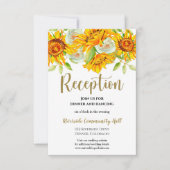 Invitation Réception de mariage fleurie de tournesol Insertio (Devant)