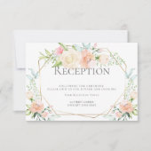 Invitation RÉCEPTION DE MARIAGE | Fleurs aquarelles corail ro (Devant)