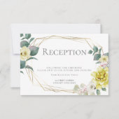 Invitation Réception de mariage | Fleurs de paeonie jaune (Devant)