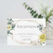 Invitation Réception de mariage | Fleurs de Pivoine Jaune (Debout devant)