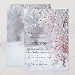 Invitation Réception de mariage Flocons de neige en Pays d'Hi