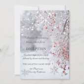 Invitation Réception de mariage flocons de neige Winter Wonde (Devant)