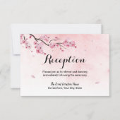 Invitation Réception de mariage floral à fleur de cerisier aq (Devant)