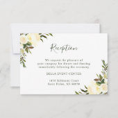 Invitation Réception de mariage floral à l'aquarelle verdure (Devant)