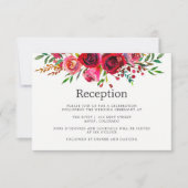 Invitation Réception de mariage floral aquarelle (Devant)