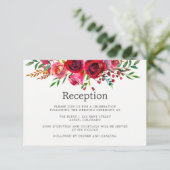 Invitation Réception de mariage floral aquarelle (Debout devant)