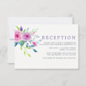 Invitation Réception de mariage floral aquarelle rose blush (Devant)