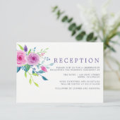 Invitation Réception de mariage floral aquarelle rose blush (Debout devant)