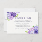 Invitation Réception de mariage floral aquarelle Ultra Violet (Devant)