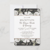Invitation Réception de mariage floral blanc vintage Cherish (Devant)
