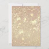 Invitation Réception de mariage floral bleu marine et or (Dos)