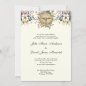 Invitation Réception de mariage floral catholique (Devant)