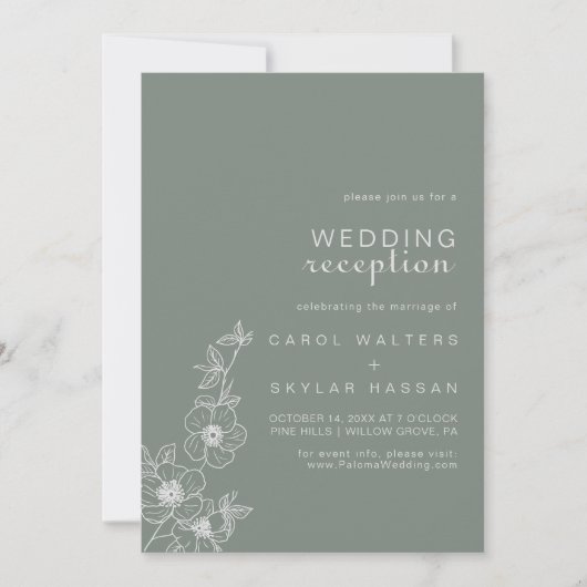 Invitation Réception de mariage floral de destination Boho ve (Devant)