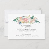 Invitation Réception De Mariage Floral Été Brouillante (Devant)