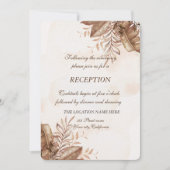 Invitation Réception De Mariage Floral Exotique D'Automne (Devant)