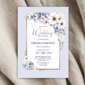 Invitation Réception De Mariage Floral Gris