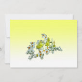 Invitation Réception de mariage floral jaune (Dos)