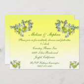 Invitation Réception de mariage floral jaune (Devant / Derrière)