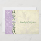 Invitation Réception de mariage floral jaune lavande (Dos)