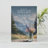 Invitation Réception de mariage floral montagne évasion (Debout devant)