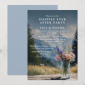 Invitation Réception de mariage floral montagne évasion (Devant / Derrière)