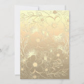 Invitation Réception de mariage floral or luxe (Dos)