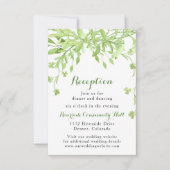 Invitation Réception de mariage floral trèfle verdure (Devant)