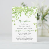 Invitation Réception de mariage floral trèfle verdure (Debout devant)