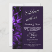Invitation Réception De Mariage Floral Violet (Devant)