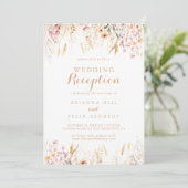 Invitation Réception de mariage floral Wild Meadow Fall (Debout devant)