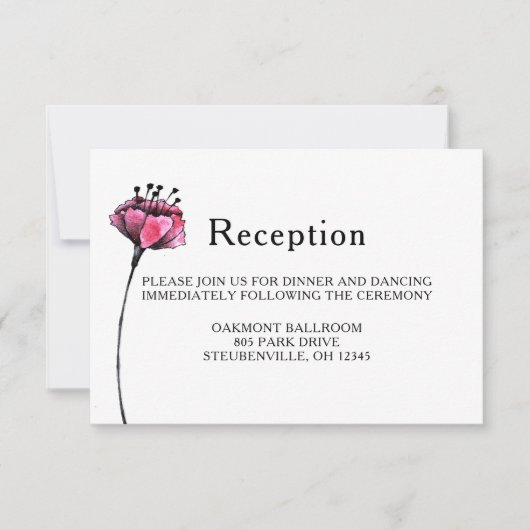 Invitation Réception De Mariage Florale (Devant)