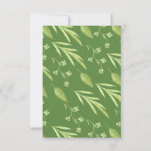 Invitation Réception de mariage florale au trèfle verdoyant (Dos)