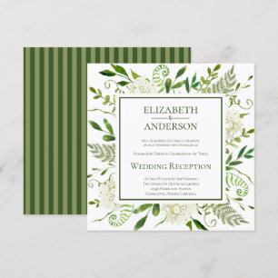 Invitation Réception de mariage florale aux hortensias blancs
