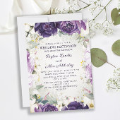 Invitation Réception de mariage florale blanche et violette r