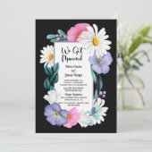 Invitation Réception de mariage florale colorée (Debout devant)