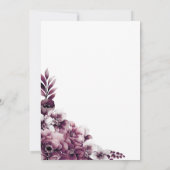 Invitation Réception De Mariage Florale De Plum Rose (Dos)