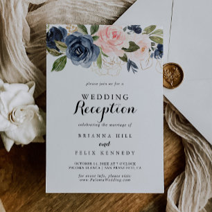 Invitation Réception de mariage florale élégante d'hiver