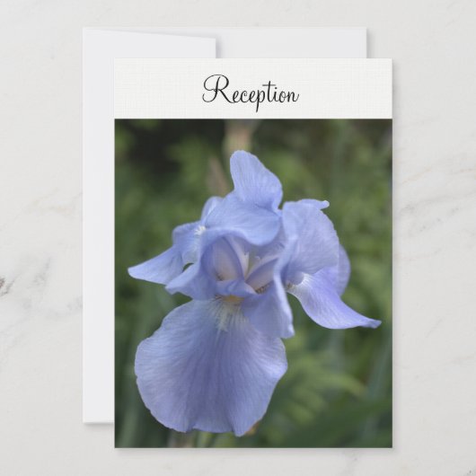 Invitation Réception de mariage florale Iris Pervenche (Devant)