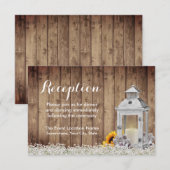 Invitation Réception de mariage florale rustique de lanterne  (Devant / Derrière)
